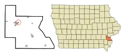 Location of Fredonia, Iowa