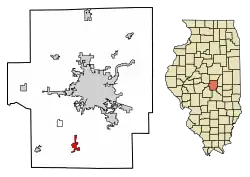 Location in Macon County, Illinois
