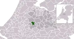 Highlighted position of Montfoort in a municipal map of Utrecht