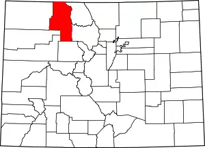 State map highlighting Routt County