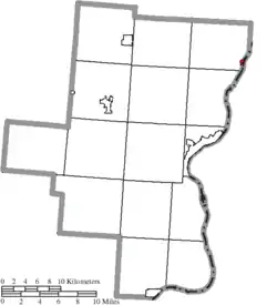 Location of Cheshire in Gallia County