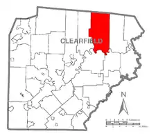 Map of Clearfield County, Pennsylvania highlighting Girard Township