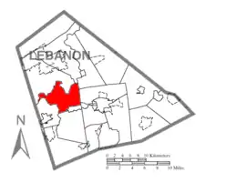 Location in Lebanon County, Pennsylvania