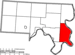 Location of Lebanon Township in Meigs County