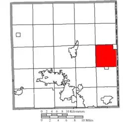 Location of Hartford Township in Trumbull County