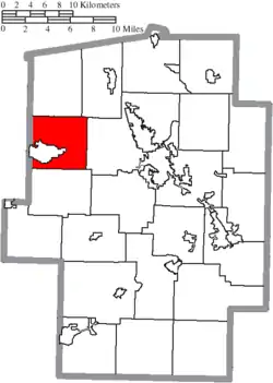 Location of Sugar Creek Township in Tuscarawas County