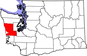 State map highlighting Grays Harbor County