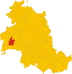 Position of Panicale within the Province of Perugia