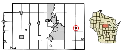 Location of Hatley in Marathon County, Wisconsin.