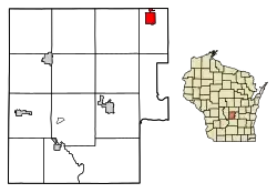 Location of Neshkoro in Marquette County, Wisconsin.