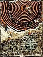 When the People Care 6/10 (2000), collagraph-collage on hand-made paper, 32 x 24 in. (81.28 x 60.96&nbsp;cm), Islip Art Museum, E. Islip, NY