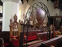 Mayor's chair in St Peter's Church, Carmarthen