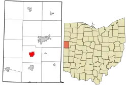 Location in Mercer County and the state of Ohio.
