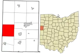 Location in Mercer County and the state of Ohio.
