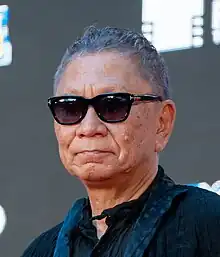 cropped headshot of Miike wearing sunglasses at Tokyo International Film Festival 2023