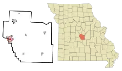 Location of Lakeside, Missouri