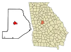 Location in Monroe County and the state of Georgia