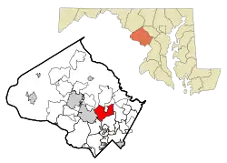 Location of Aspen Hill, Maryland