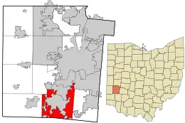 Location in Montgomery County and the state of Ohio.