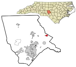 Location in Moore County and the state of North Carolina.
