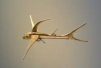 Pendant; 1 CE-900; gold; 3.1 x 9.7 x 8.8 cm; Gold Museum (Bogotá, Colombia)