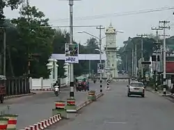 Downtown Pathein, with view of Clock Tower
