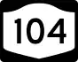 New York State Route 104 marker