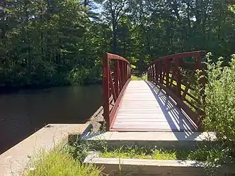 Narragansett Trail - Foot Bridge at Gallup (AKA Hewitt) Pond.