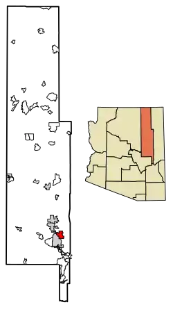 Location of White Mountain Lake in Navajo County, Arizona.