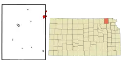 Location within Nemaha County and Kansas