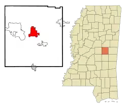 Location of Philadelphia, Mississippi