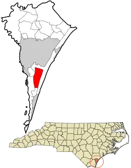 Location in New Hanover County and the state of North Carolina.