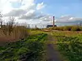 Cycle path alongside power station