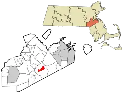 Location in Norfolk County in Massachusetts