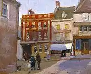 The Bull Hotel, 1916, oil on wood