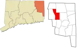 Eastford's location within the Northeastern Connecticut Planning Region and the state of Connecticut