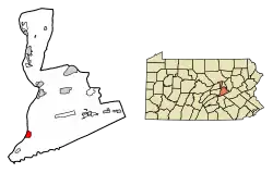 Location of Herndon in Northumberland County, Pennsylvania.