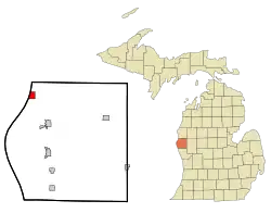 Location of Pentwater, Michigan