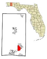 Location in Okaloosa County and the state of Florida
