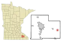 Location of Dover, Minnesota