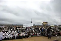Local residents at the opening ceremony of an Afghan National Police (ANP) district headquarters in Ashtarlai district.