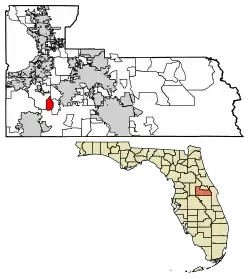 Location of Bay Hill in Orange County, Florida.