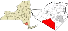 Location in Orange County and the state of New York