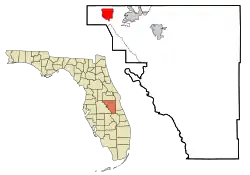 Location in Osceola County and the state of Florida