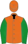 Orange, green sleeves