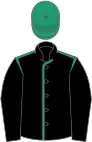 Black, Emerald Green seams, Black sleeves, Emerald Green cap