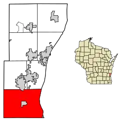 Location of Mequon in Ozaukee County, Wisconsin.