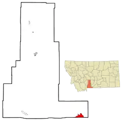 Location of Cooke City-Silver Gate, Montana