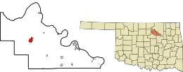Location of Pawnee, Oklahoma