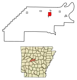 Location of Perryville in Perry County,Arkansas